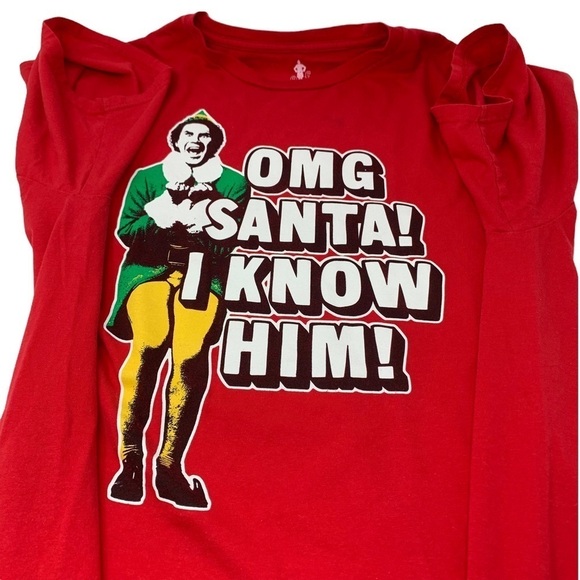 Ripple Junction Elf Movie I Know Him Red Christmas Short Sleeve T Shirt Size XL - Picture 5 of 7